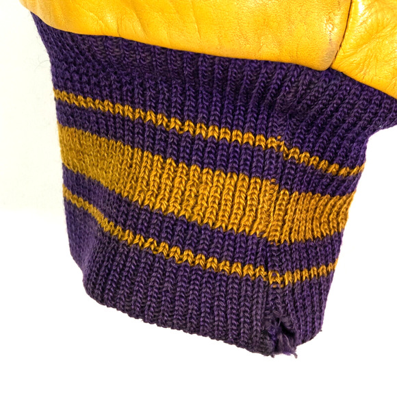 VTG 1960s Butwin Purple Gold Leather & Wool Letterman Jacket 42 - Picture 11 of 16
